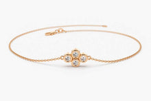 Load image into Gallery viewer, 14Kt White Gold 4 Stone Cluster Natural Diamond Charm Bracelet
