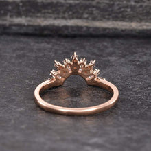 Load image into Gallery viewer, 14Kt Rose gold designer Cluster Chevron V Shaped Curved Baguette Cut Natural diamond Band ring by diamtrendz

