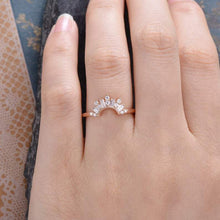 Load image into Gallery viewer, 14Kt Rose gold designer Cluster Chevron V Shaped Curved Baguette Cut Natural diamond Band ring by diamtrendz
