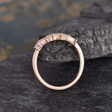 Load image into Gallery viewer, 14Kt Rose gold designer Half Eternity Baguette Cut Natural diamond Band ring by diamtrendz
