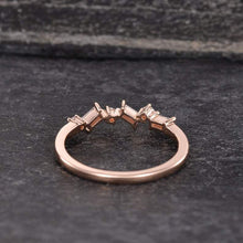 Load image into Gallery viewer, 14Kt Rose gold designer Half Eternity Baguette Cut Natural diamond Band ring by diamtrendz
