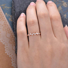 Load image into Gallery viewer, 14Kt Rose gold designer Half Eternity Baguette Cut Natural diamond Band ring by diamtrendz
