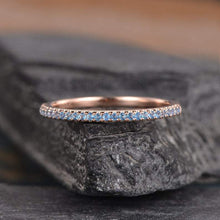 Load image into Gallery viewer, 14Kt Rose gold designer Blue Topaz Half Eternity ring by diamtrendz
