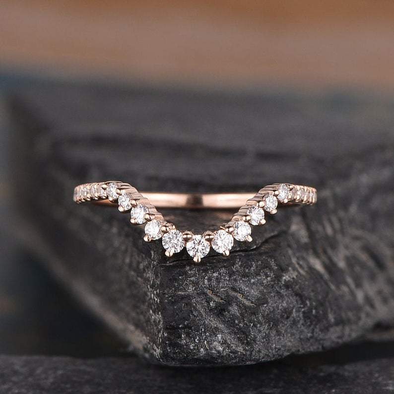 14Kt Rose Gold Designer Diamond Ring by Diamtrendz