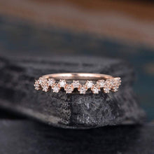 Load image into Gallery viewer, 14Kt Rose gold designer Cluster Half Eternity Natural diamond ring by diamtrendz
