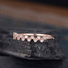 Load image into Gallery viewer, 14Kt Rose gold designer Cluster Half Eternity Natural diamond ring by diamtrendz
