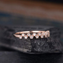 Load image into Gallery viewer, 14Kt Rose gold designer Cluster Half Eternity Natural diamond ring by diamtrendz
