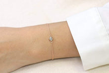 Load image into Gallery viewer, 14Kt Rose Gold Chain Natural Diamond Charm Bracelet
