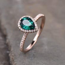Load image into Gallery viewer, 14Kt Rose gold designer Emerald diamond ring by diamtrendz
