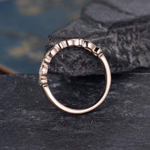 Load image into Gallery viewer, 14Kt Rose gold designer Emerald Gemstone, Half Eternity Marquise Cut Natural diamond Band ring by diamtrendz
