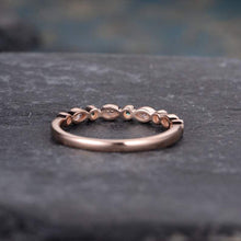 Load image into Gallery viewer, 14Kt Rose gold designer Emerald Gemstone, Half Eternity Marquise Cut Natural diamond Band ring by diamtrendz

