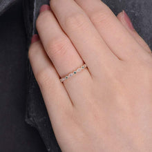 Load image into Gallery viewer, 14Kt Rose gold designer Emerald Gemstone, Half Eternity Marquise Cut Natural diamond Band ring by diamtrendz
