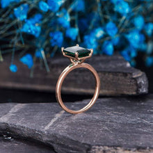 Load image into Gallery viewer, 14Kt Rose gold designer Solitaire Gemstone Emerald ring by diamtrendz
