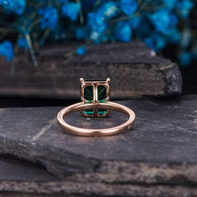 Load image into Gallery viewer, 14Kt Rose gold designer Solitaire Gemstone Emerald ring by diamtrendz
