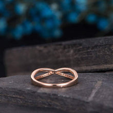 Load image into Gallery viewer, 14Kt Rose gold designer Half Eternity Infinity Natural diamond ring by diamtrendz
