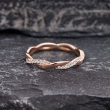 Load image into Gallery viewer, 14Kt Rose gold designer Eternity Infinity diamond ring by diamtrendz
