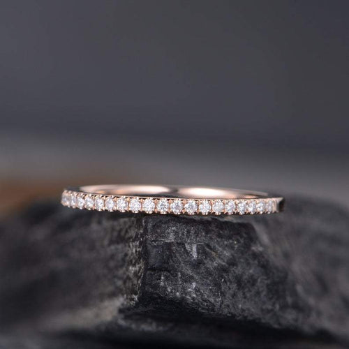 14Kt Rose gold designer Half Eternity Natural diamond ring by diamtrendz