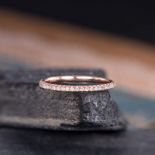 14Kt Rose gold designer Full Eternity Infinity Natural diamond ring by diamtrendz