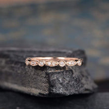 Load image into Gallery viewer, 14Kt Rose gold designer Marquise Shape Half Eternity diamond ring by diamtrendz
