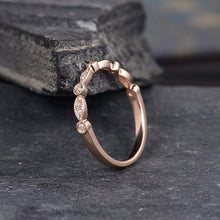 Load image into Gallery viewer, 14Kt Rose gold designer Marquise Shape Half Eternity diamond ring by diamtrendz
