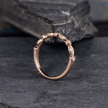 Load image into Gallery viewer, 14Kt Rose gold designer Marquise Shape Half Eternity diamond ring by diamtrendz
