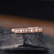 Load image into Gallery viewer, 14Kt Rose gold designer Half Eternity Natural diamond Band ring by diamtrendz
