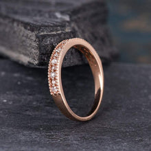Load image into Gallery viewer, 14Kt Rose gold designer Half Eternity Natural diamond Band ring by diamtrendz

