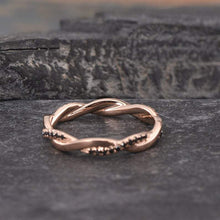 Load image into Gallery viewer, 14Kt Rose gold designer Infinity Eternity Twist Natural Black diamond ring by diamtrendz
