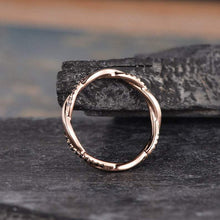 Load image into Gallery viewer, 14Kt Rose gold designer Infinity Eternity Twist Natural Black diamond ring by diamtrendz
