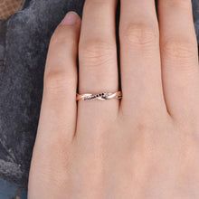 Load image into Gallery viewer, 14Kt Rose gold designer Infinity Eternity Twist Natural Black diamond ring by diamtrendz
