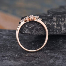 Load image into Gallery viewer, 14Kt Rose gold designer Chevron V Shaped Curved Marquise Cut Natural diamond Band ring by diamtrendz
