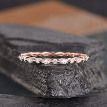Load image into Gallery viewer, 14Kt Rose gold designer Full Eternity Marquise Cut Natural diamond Band ring by diamtrendz
