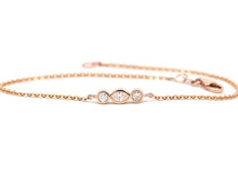 Load image into Gallery viewer, 14Kt Rose Gold Chain Natural Diamond Charm Bracelet
