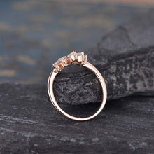 Load image into Gallery viewer, 14Kt Rose gold designer Chevron V Shaped Curved Pear &amp; Marquise Cut Natural diamond Band ring by diamtrendz

