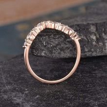 Load image into Gallery viewer, 14Kt Rose gold designer Marquise Cut Chevron V Shaped Curved Natural diamond ring by diamtrendz
