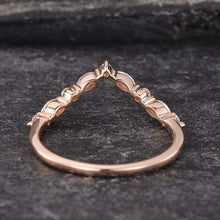Load image into Gallery viewer, 14Kt Rose gold designer Marquise Cut Chevron V Shaped Curved Natural diamond ring by diamtrendz
