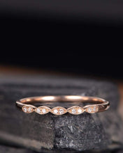 Load image into Gallery viewer, 14Kt Rose gold designer Marquise Shape Half Eternity Natural diamond Band ring by diamtrendz

