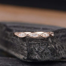 Load image into Gallery viewer, 14Kt Rose gold designer Marquise Shape Half Eternity Twist Infinity Natural diamond Band ring by diamtrendz

