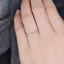 Load image into Gallery viewer, 14Kt Rose gold designer Marquise Shape Half Eternity Twist Infinity Natural diamond Band ring by diamtrendz
