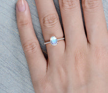 Load image into Gallery viewer, 14Kt Rose gold Moonstone diamond ring by diamtrendz
