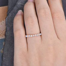 Load image into Gallery viewer, 14Kt Rose gold designer Moonstone Half Eternity Natural diamond ring by diamtrendz
