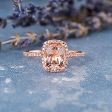 Load image into Gallery viewer, 14Kt Rose gold designer Morganite diamond ring by diamtrendz
