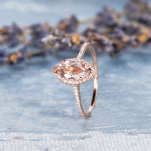 Load image into Gallery viewer, 14Kt Rose gold designer Morganite diamond ring by diamtrendz
