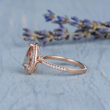 Load image into Gallery viewer, 14Kt Rose gold designer Morganite diamond ring by diamtrendz
