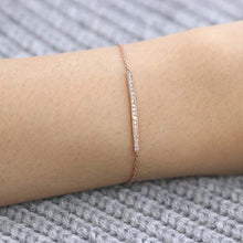 Load image into Gallery viewer, 14Kt Rose Gold Chain Natural Diamond Charm Bracelet
