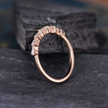 Load image into Gallery viewer, 14Kt Rose gold designer Half Eternity Pear Cut Natural diamond Band ring by diamtrendz
