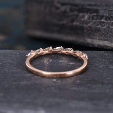 Load image into Gallery viewer, 14Kt Rose gold designer Half Eternity Pear Cut Natural diamond Band ring by diamtrendz

