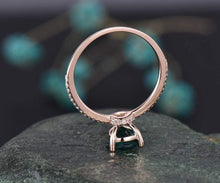 Load image into Gallery viewer, 14Kt Rose gold designer Solitaire Pear Shape Alexandrite, Natural diamond ring by diamtrendz
