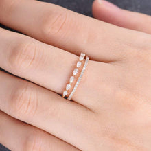 Load image into Gallery viewer, 14Kt Rose gold designer  2 Pear Cut Half Eternity Infinity Natural Diamond Band Ring by diamtrendz
