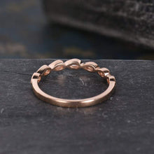 Load image into Gallery viewer, 14Kt Rose gold designer Bezel Setting Half Eternity Pear Cut Natural diamond Band ring by diamtrendz
